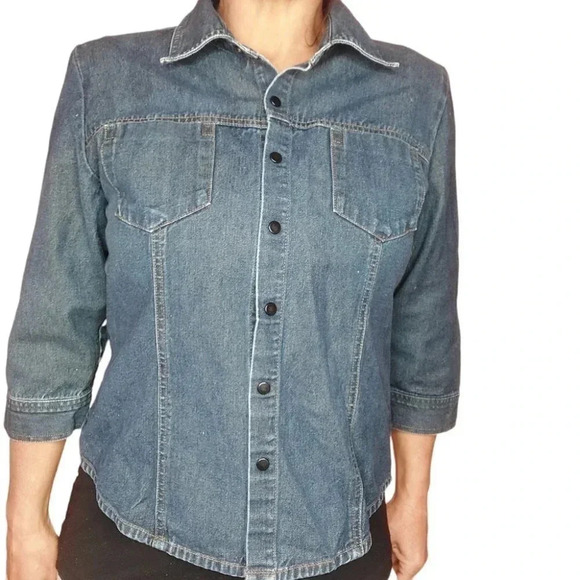 Willi Smith Womens Shacket Blouse Button Up Size Large - Picture 8 of 15